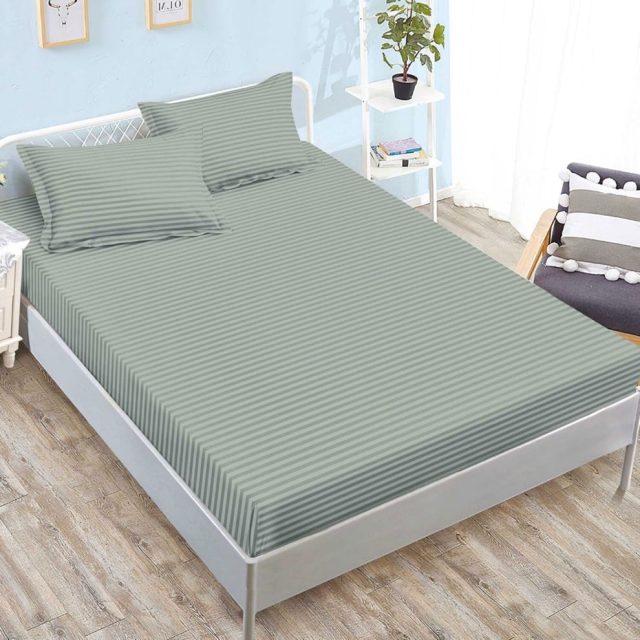 Husă damasc policoton universală, pentru saltea de 160x200cm / 180x200cm, cu două fețe de pernă