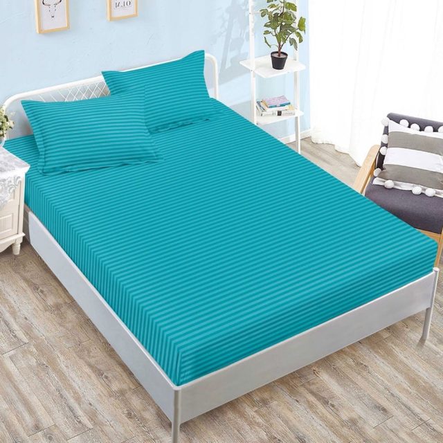 Husă damasc policoton universală, pentru saltea de 160x200cm / 180x200cm, cu două fețe de pernă